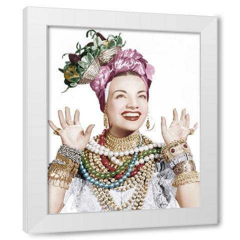 Carmen Miranda White Modern Wood Framed Art Print by Hollywood Photo Archive