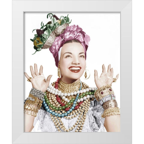 Carmen Miranda White Modern Wood Framed Art Print by Hollywood Photo Archive