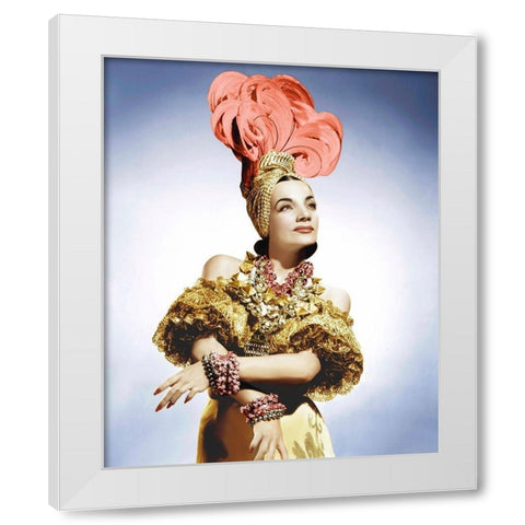 Carmen Miranda White Modern Wood Framed Art Print by Hollywood Photo Archive