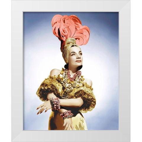 Carmen Miranda White Modern Wood Framed Art Print by Hollywood Photo Archive