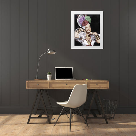 Carmen Miranda White Modern Wood Framed Art Print by Hollywood Photo Archive