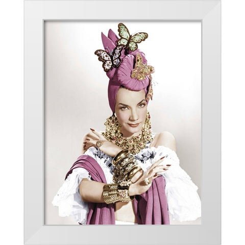 Carmen Miranda White Modern Wood Framed Art Print by Hollywood Photo Archive
