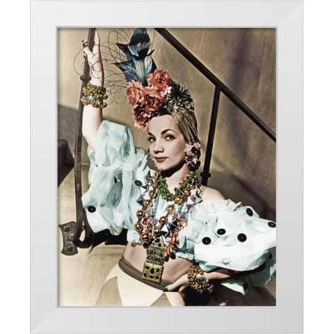 Carmen Miranda White Modern Wood Framed Art Print by Hollywood Photo Archive