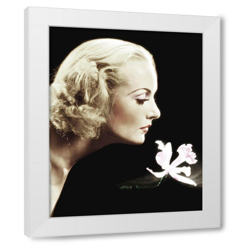 Carole Lombard White Modern Wood Framed Art Print by Hollywood Photo Archive