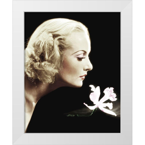 Carole Lombard White Modern Wood Framed Art Print by Hollywood Photo Archive