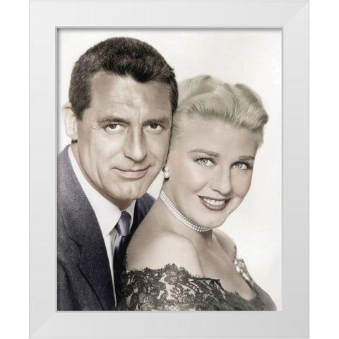 Cary Grant with Ginger Rogers - Monkey Business White Modern Wood Framed Art Print by Hollywood Photo Archive