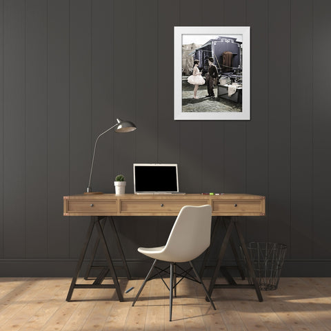 Charlie Chaplin White Modern Wood Framed Art Print by Hollywood Photo Archive