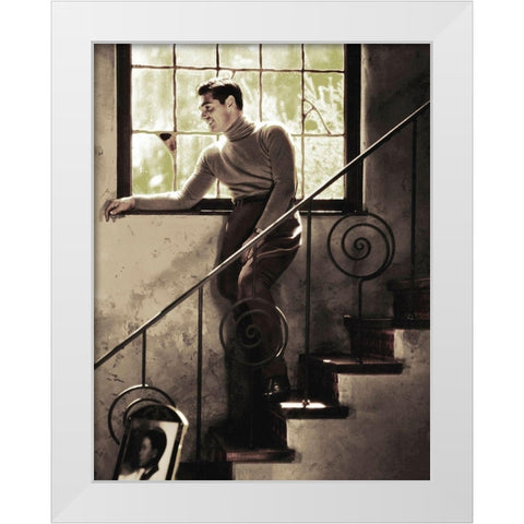 Clark Gable White Modern Wood Framed Art Print by Hollywood Photo Archive