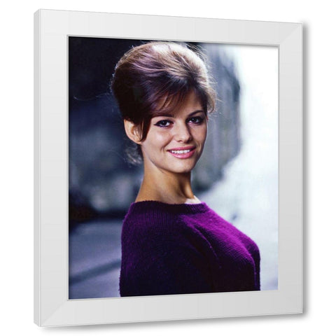 Claudia Cardinale White Modern Wood Framed Art Print by Hollywood Photo Archive