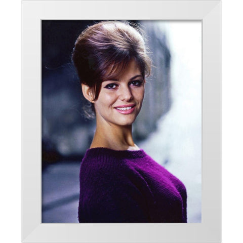 Claudia Cardinale White Modern Wood Framed Art Print by Hollywood Photo Archive