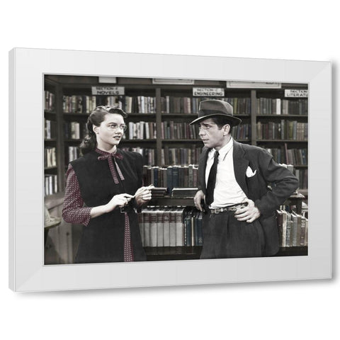 Humphrey Bogart - The Big Sleep White Modern Wood Framed Art Print by Hollywood Photo Archive