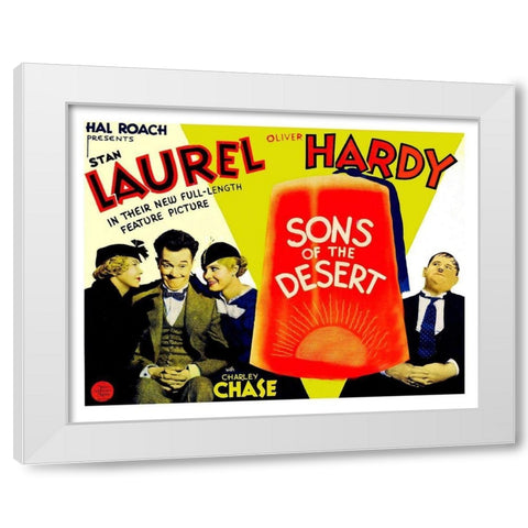 Laurel and Hardy - Sons of the Desert White Modern Wood Framed Art Print by Hollywood Photo Archive