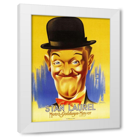 Laurel and Hardy - Stan Laurel, 1933 White Modern Wood Framed Art Print by Hollywood Photo Archive