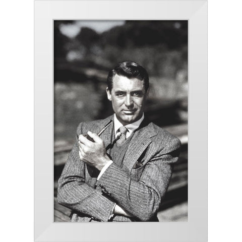 Cary Grant White Modern Wood Framed Art Print by Hollywood Photo Archive
