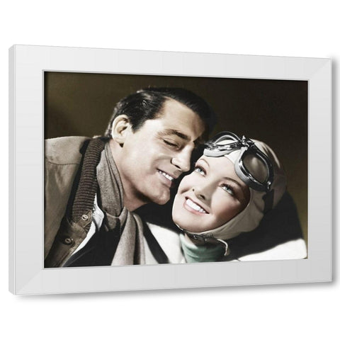 Cary Grant - Wings in the Dark White Modern Wood Framed Art Print by Hollywood Photo Archive