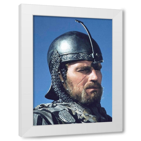 Charlton Heston - El Cid White Modern Wood Framed Art Print by Hollywood Photo Archive
