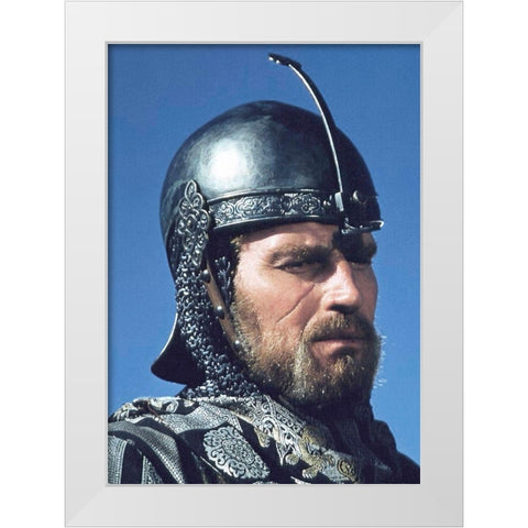 Charlton Heston - El Cid White Modern Wood Framed Art Print by Hollywood Photo Archive