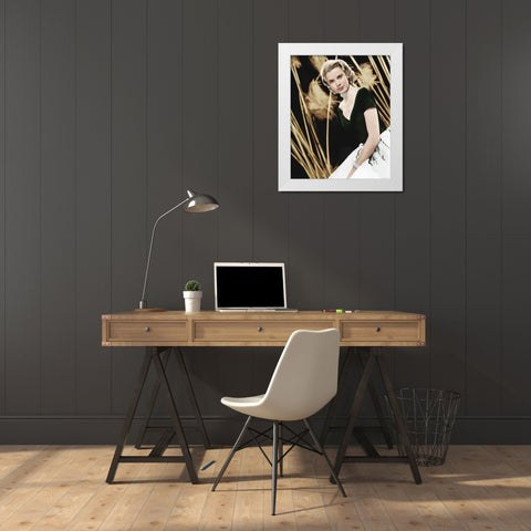 Grace Kelly White Modern Wood Framed Art Print by Hollywood Photo Archive