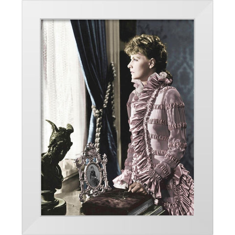 Greta Garbo White Modern Wood Framed Art Print by Hollywood Photo Archive