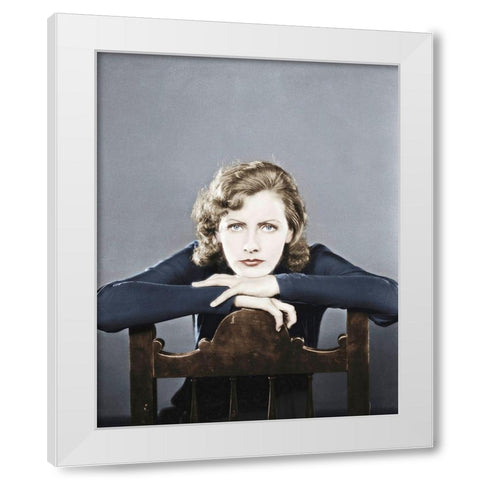Greta Garbo White Modern Wood Framed Art Print by Hollywood Photo Archive