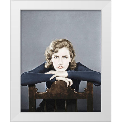 Greta Garbo White Modern Wood Framed Art Print by Hollywood Photo Archive