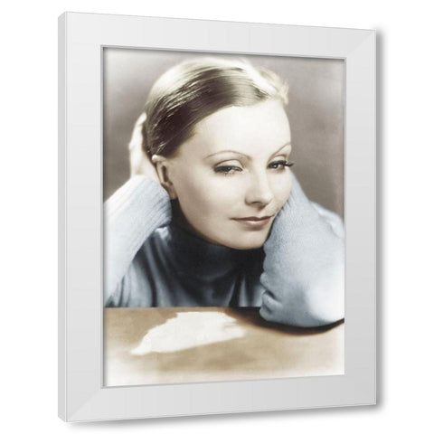 Greta Garbo White Modern Wood Framed Art Print by Hollywood Photo Archive