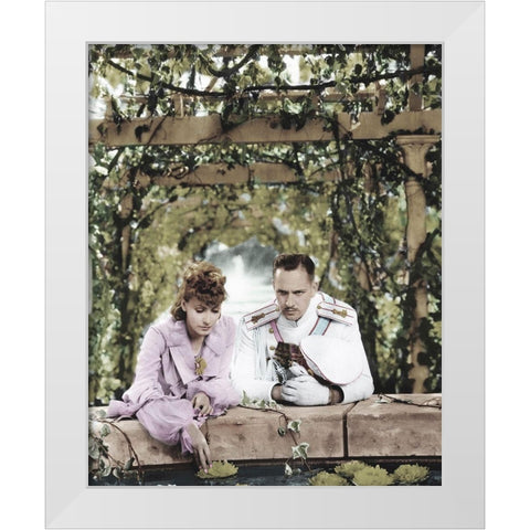 Greta Garbo White Modern Wood Framed Art Print by Hollywood Photo Archive