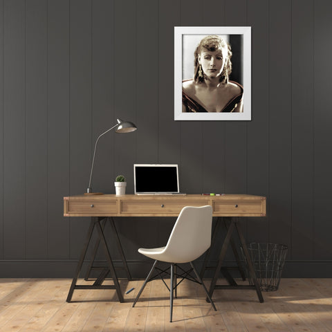 Greta Garbo White Modern Wood Framed Art Print by Hollywood Photo Archive