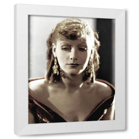 Greta Garbo White Modern Wood Framed Art Print by Hollywood Photo Archive