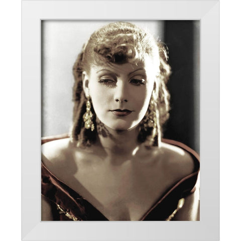 Greta Garbo White Modern Wood Framed Art Print by Hollywood Photo Archive