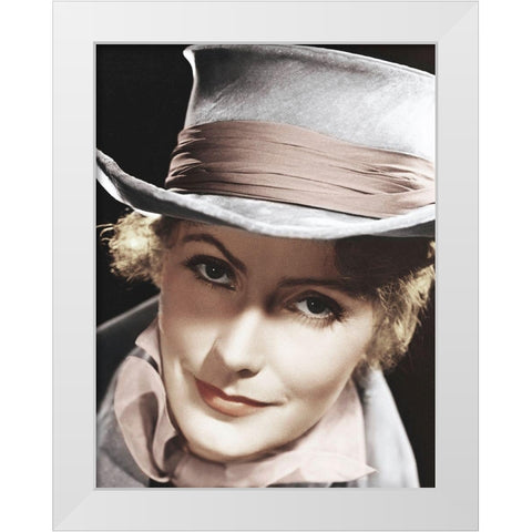 Greta Garbo White Modern Wood Framed Art Print by Hollywood Photo Archive