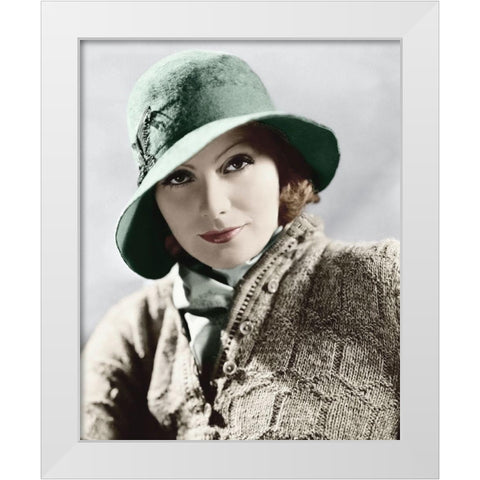 Greta Garbo White Modern Wood Framed Art Print by Hollywood Photo Archive