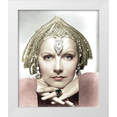Greta Garbo - Mata Hari White Modern Wood Framed Art Print by Hollywood Photo Archive