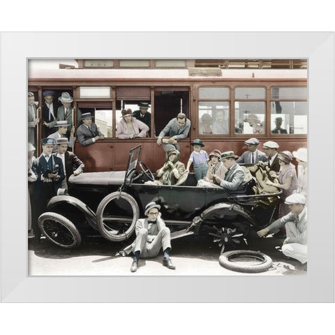 Harold Lloyd White Modern Wood Framed Art Print by Hollywood Photo Archive