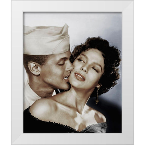 Harry Belafonte with Dorothy Dandrige White Modern Wood Framed Art Print by Hollywood Photo Archive