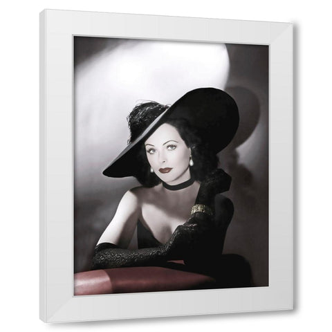 Hedy Lamarr White Modern Wood Framed Art Print by Hollywood Photo Archive
