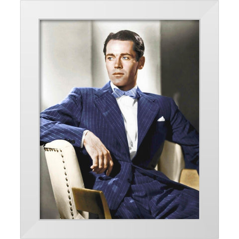 Henry Fonda White Modern Wood Framed Art Print by Hollywood Photo Archive