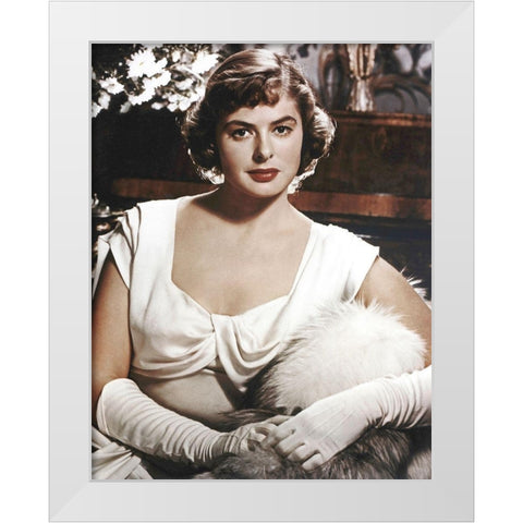 Ingrid Bergman White Modern Wood Framed Art Print by Hollywood Photo Archive
