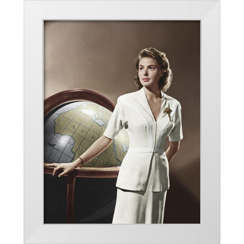 Ingrid Bergman - Casablanca White Modern Wood Framed Art Print by Hollywood Photo Archive