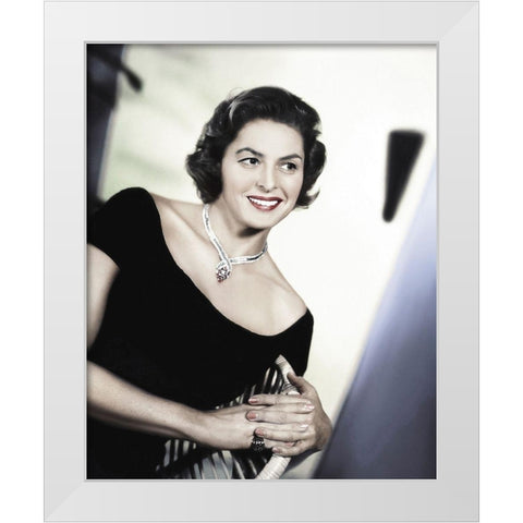 Ingrid Bergman - Indiscreet White Modern Wood Framed Art Print by Hollywood Photo Archive