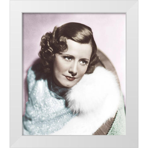 Irene Dunne White Modern Wood Framed Art Print by Hollywood Photo Archive