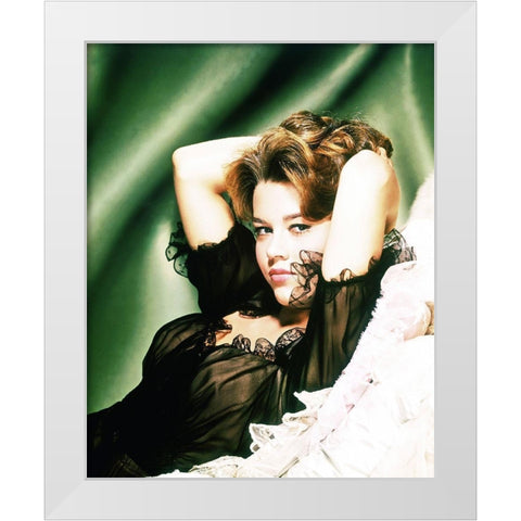 Jane Fonda White Modern Wood Framed Art Print by Hollywood Photo Archive