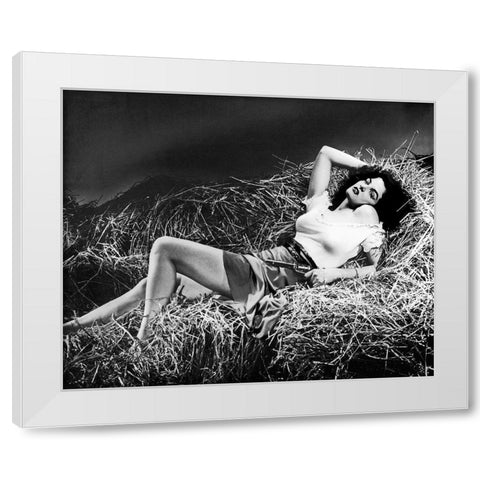 Jane Russell - The Outlaw White Modern Wood Framed Art Print by Hollywood Photo Archive