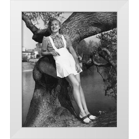 Jane Wyman White Modern Wood Framed Art Print by Hollywood Photo Archive