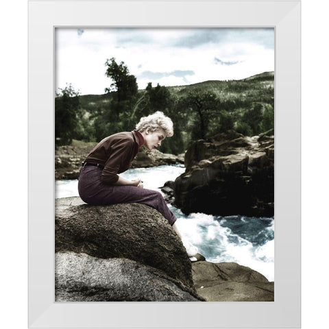 Janet Leigh - The Naked Spur White Modern Wood Framed Art Print by Hollywood Photo Archive