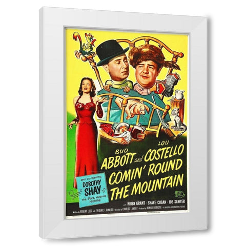 Abbott and Costello - Comin Round The Mountain White Modern Wood Framed Art Print by Hollywood Photo Archive