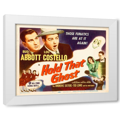 Abbott and Costello - Hold That Ghost White Modern Wood Framed Art Print by Hollywood Photo Archive