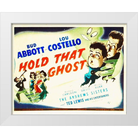Abbott and Costello - Hold That Ghost White Modern Wood Framed Art Print by Hollywood Photo Archive