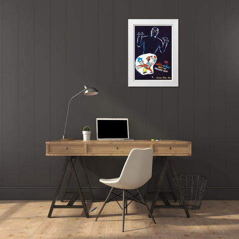 Abbott and Costello - Invisible Man White Modern Wood Framed Art Print by Hollywood Photo Archive