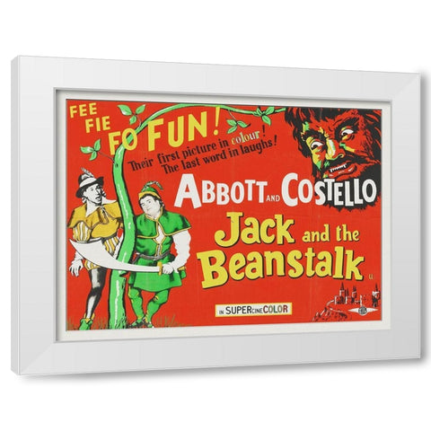 Abbott and Costello - Jack And The Beanstalk White Modern Wood Framed Art Print by Hollywood Photo Archive